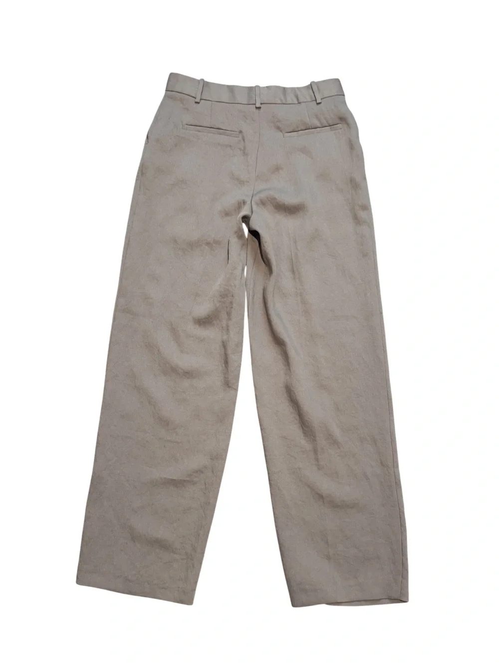 Zara Wide-Leg Linen Trousers in Beige